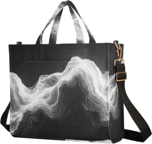 Women's Shoulder Handbags Black Fluid Print, Corduroy Tote Bag Large Capacity Small Size