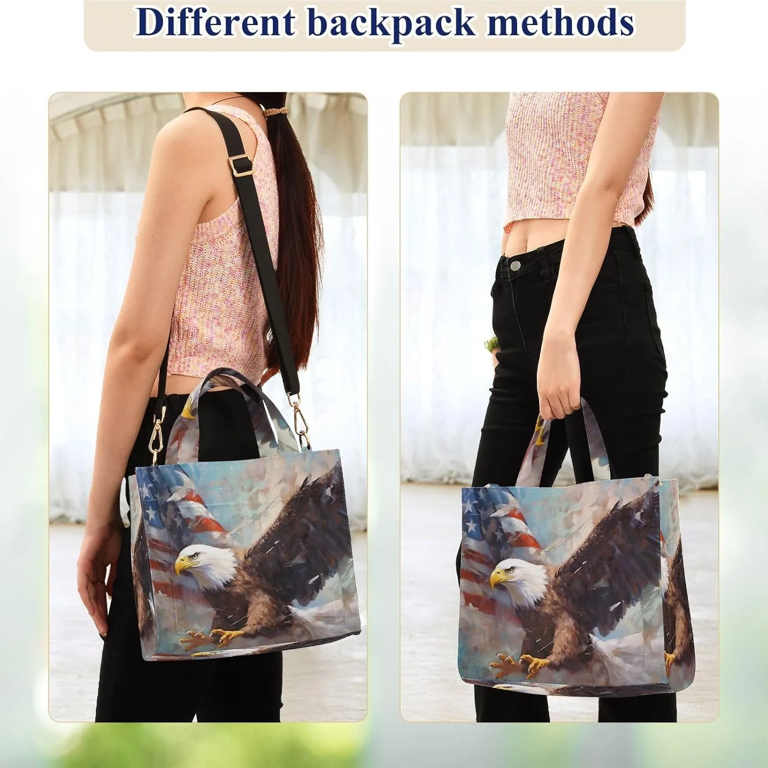 Women's Shoulder Handbags Hawk American Print, Corduroy Tote Bag Large Capacity Small Size