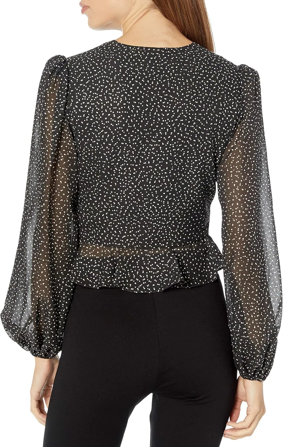 Women's Wrap Top Foil Printed Chiffon