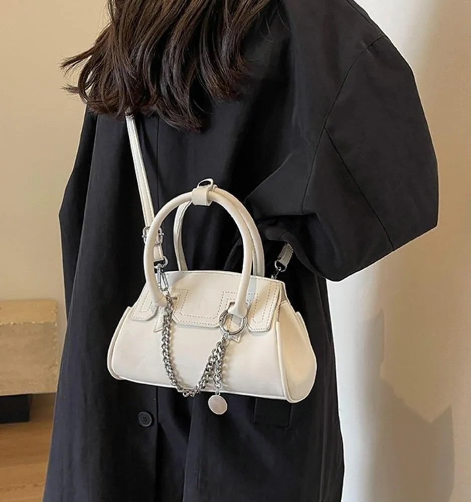 Women's Y2K Style Small Crossbody Shoulder PU Leather Clutch Purse Satchel Hobo Handbag