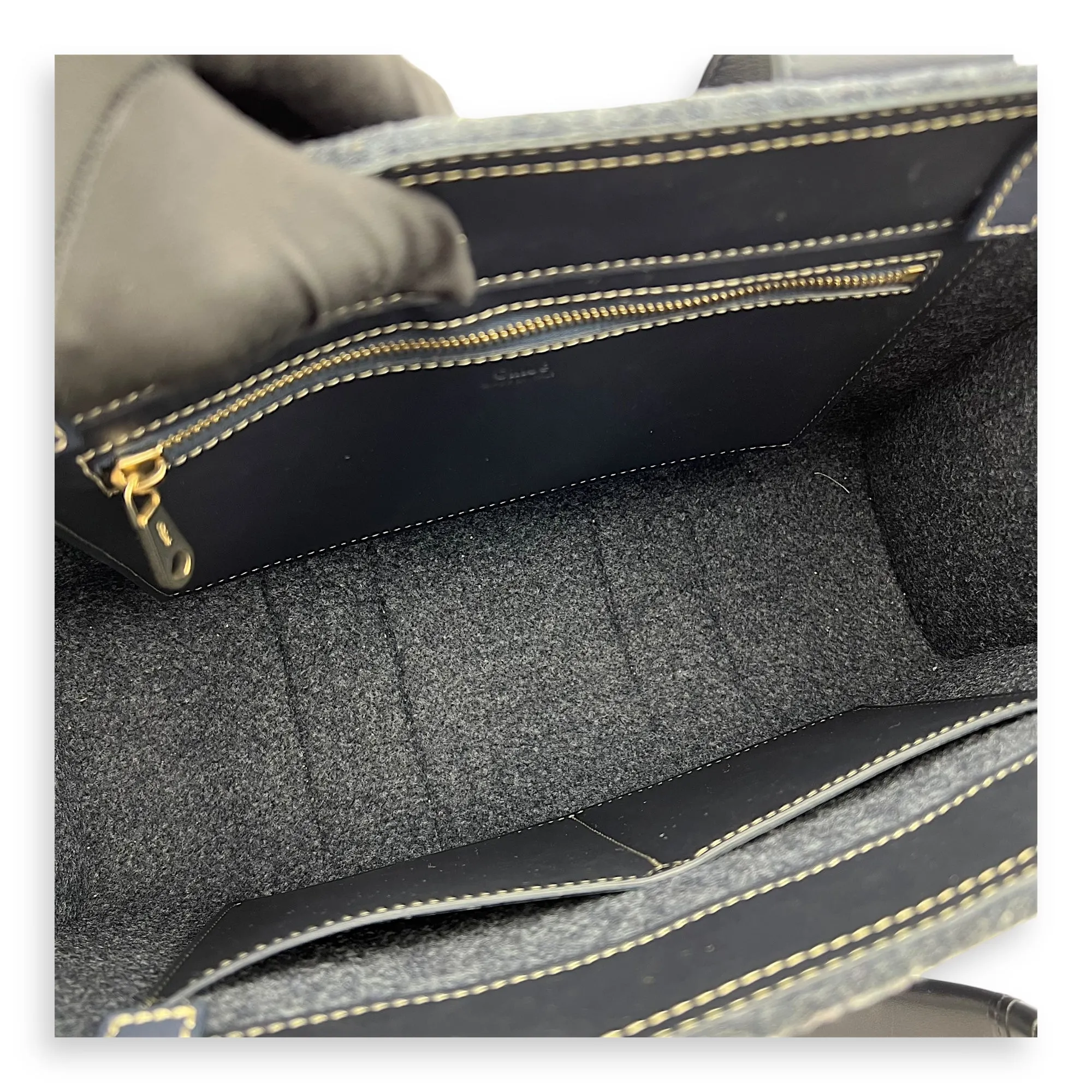 Woody Blue Tote Bag in Wool