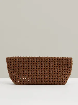 Woven Clutch Bag in Tan
