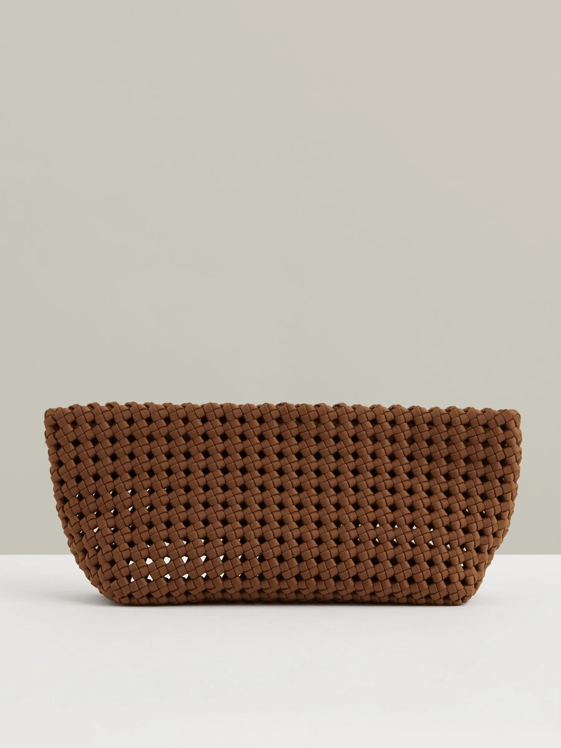Woven Clutch Bag in Tan