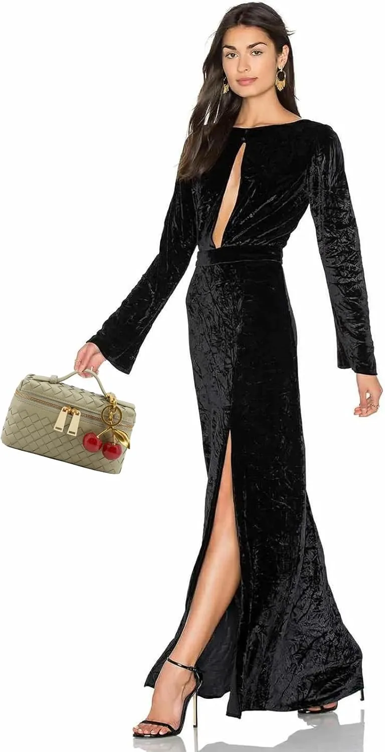 Woven Crossbody Bags for Women Trendy Clutch Purse Bag Small Top Handle Leather Handbag with Cherry Charm