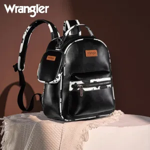Wrangler Black Cow Print Backpack With Coin Pouch - WG102-8603BK