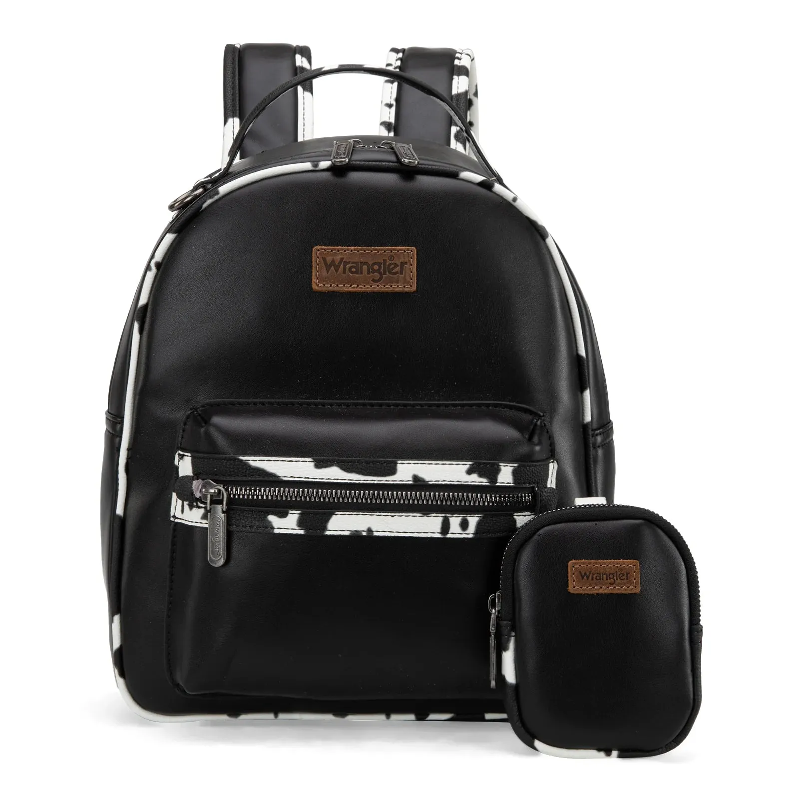 Wrangler Black Cow Print Backpack With Coin Pouch - WG102-8603BK