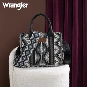 Wrangler Black Southwestern Pattern Dual Sided Print Tote/Crossbody - WG2213-8120SBK