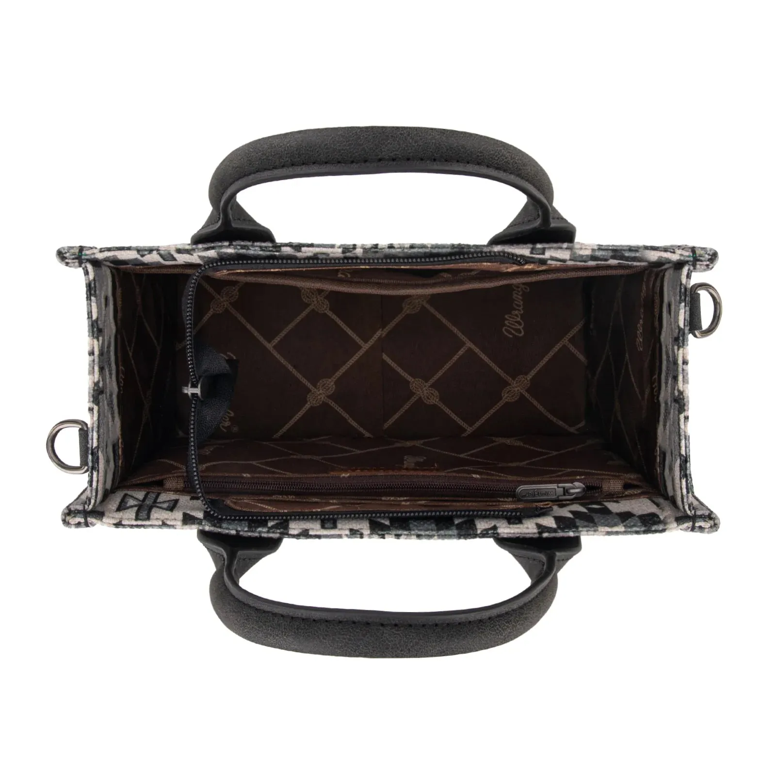 Wrangler Black Southwestern Pattern Dual Sided Print Tote/Crossbody - WG2213-8120SBK