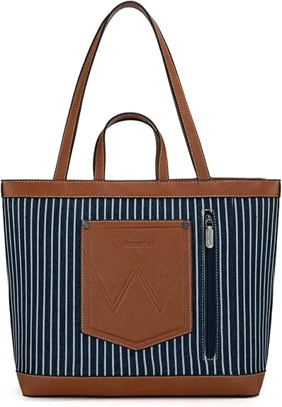 Wrangler Navy Canvas Top Handle Tote/Shoulder Bag - WG142-2002NY