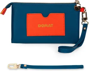 Wristlet Clutch Purse for Girls,Cute Small Pouch Bag,Clutch wallet,Wrist lanyard for keys or charms. (Deep sea blue)