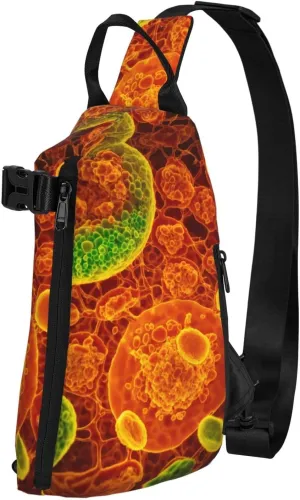 WURTON Adherent Eukaryotic Cells Seen Through A Microscop Print Crossbody Backpack Cross Pack Lightweight Sling Bag Travel, Hiking