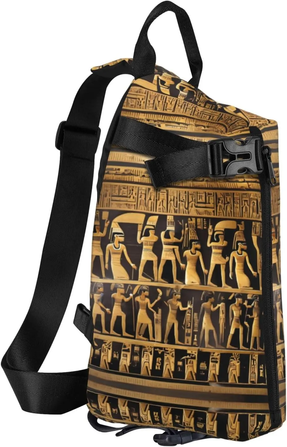 WURTON Egypts Hieroglyphics Print Crossbody Backpack Cross Pack Lightweight Sling Bag Travel, Hiking