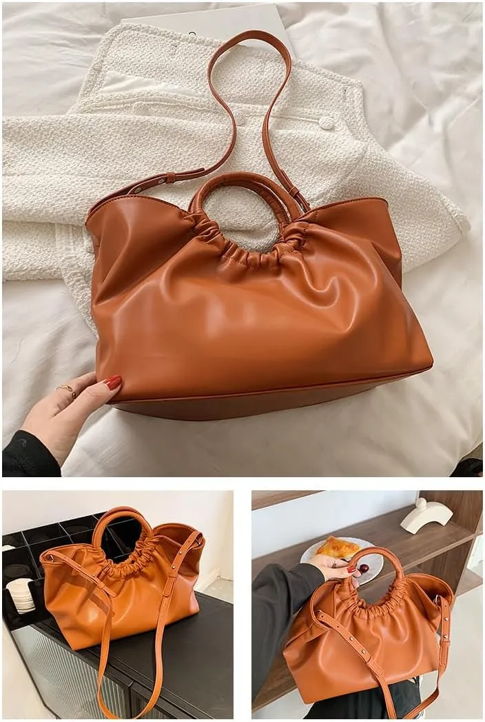 Y2k Squeeze Top Handle Bags Crossbody Purses Women 2025 Trendy Designer Handbag Small Tote Bag