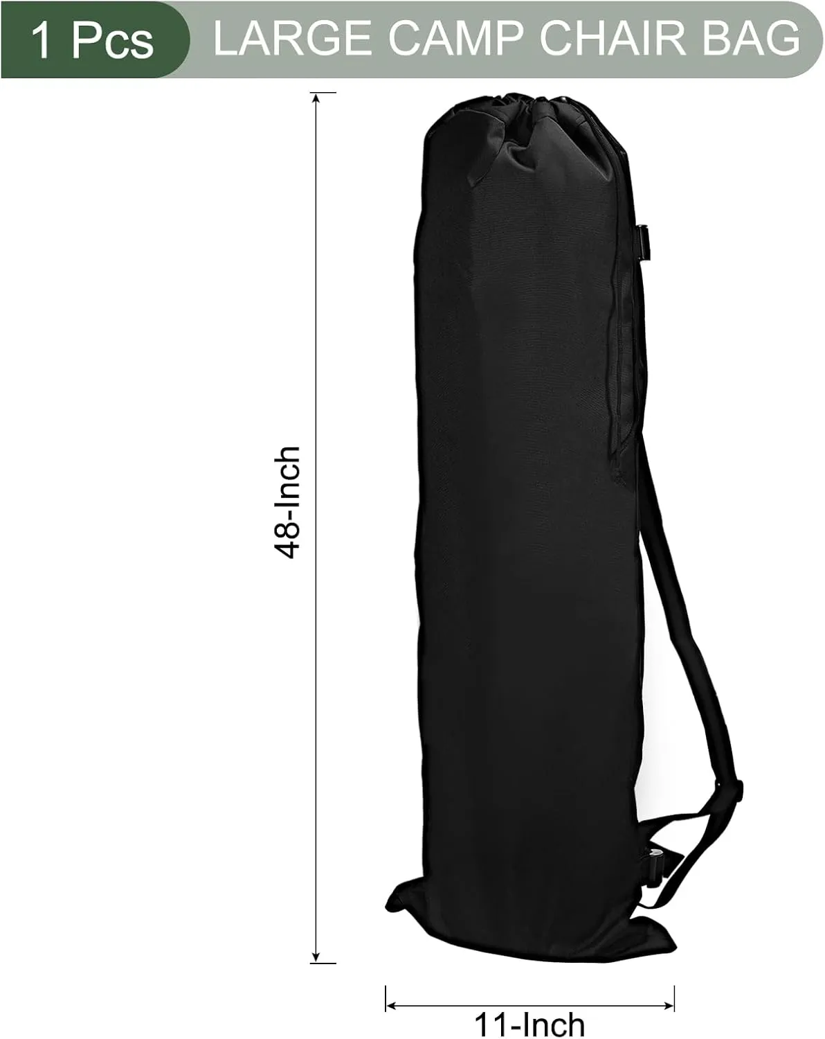 YOKIVE 900D Camp Chair Replacement Bags, Oxford Camping Carry Bag with Side Pocket | Store Portable Fold-Up Camping Chair Great for Camping Black (47")