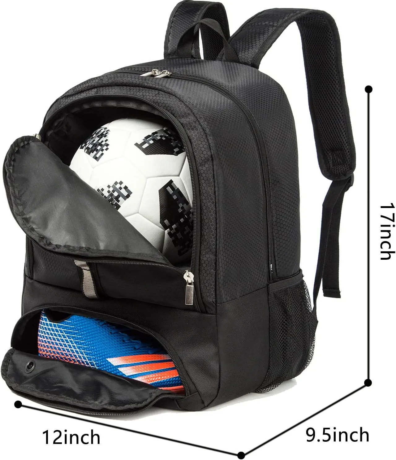 Youth Soccer Bag Outdoor Sport Backpack for Soccer, Basketball,Volleyball with Shoes and Ball Compartment.