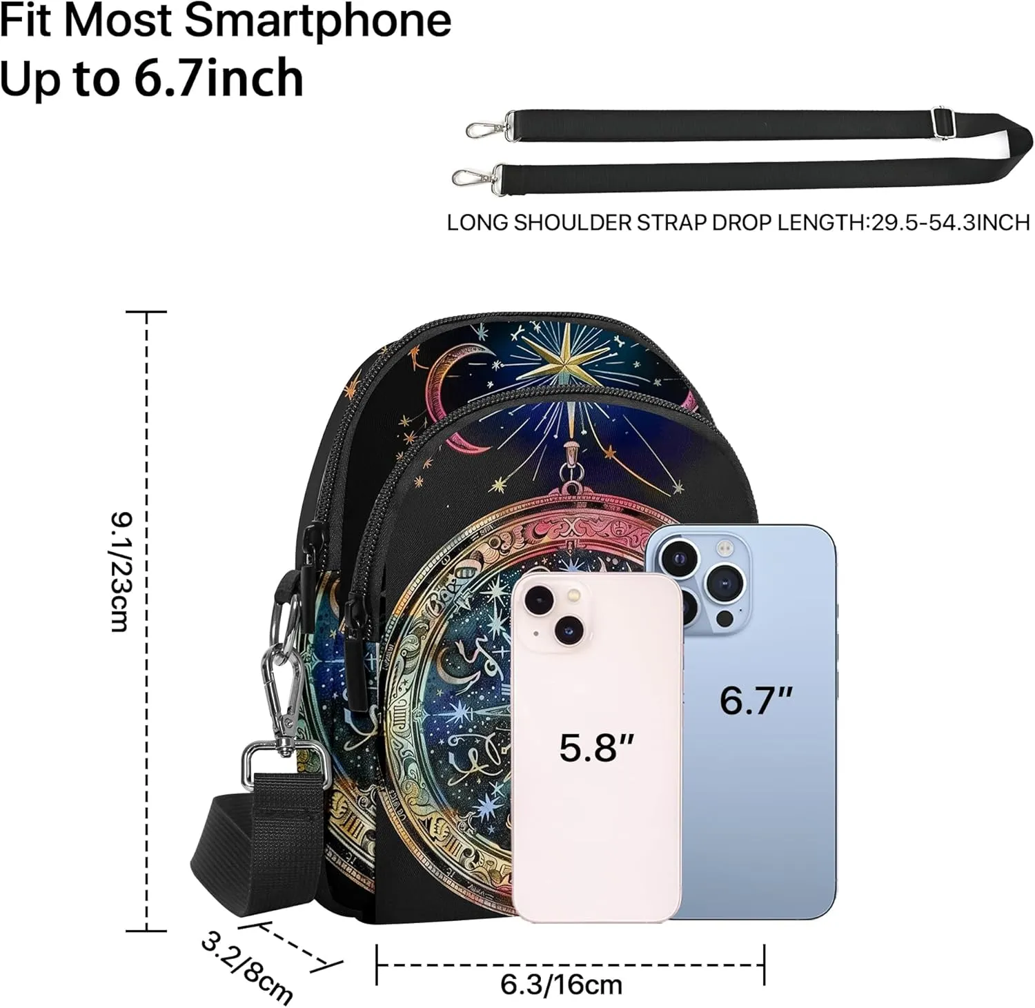 Yrebyou Small Crossbody Bags for Women Casual Cell Phone Purse Waterproof Over Shoulder Handbag with Card Slots