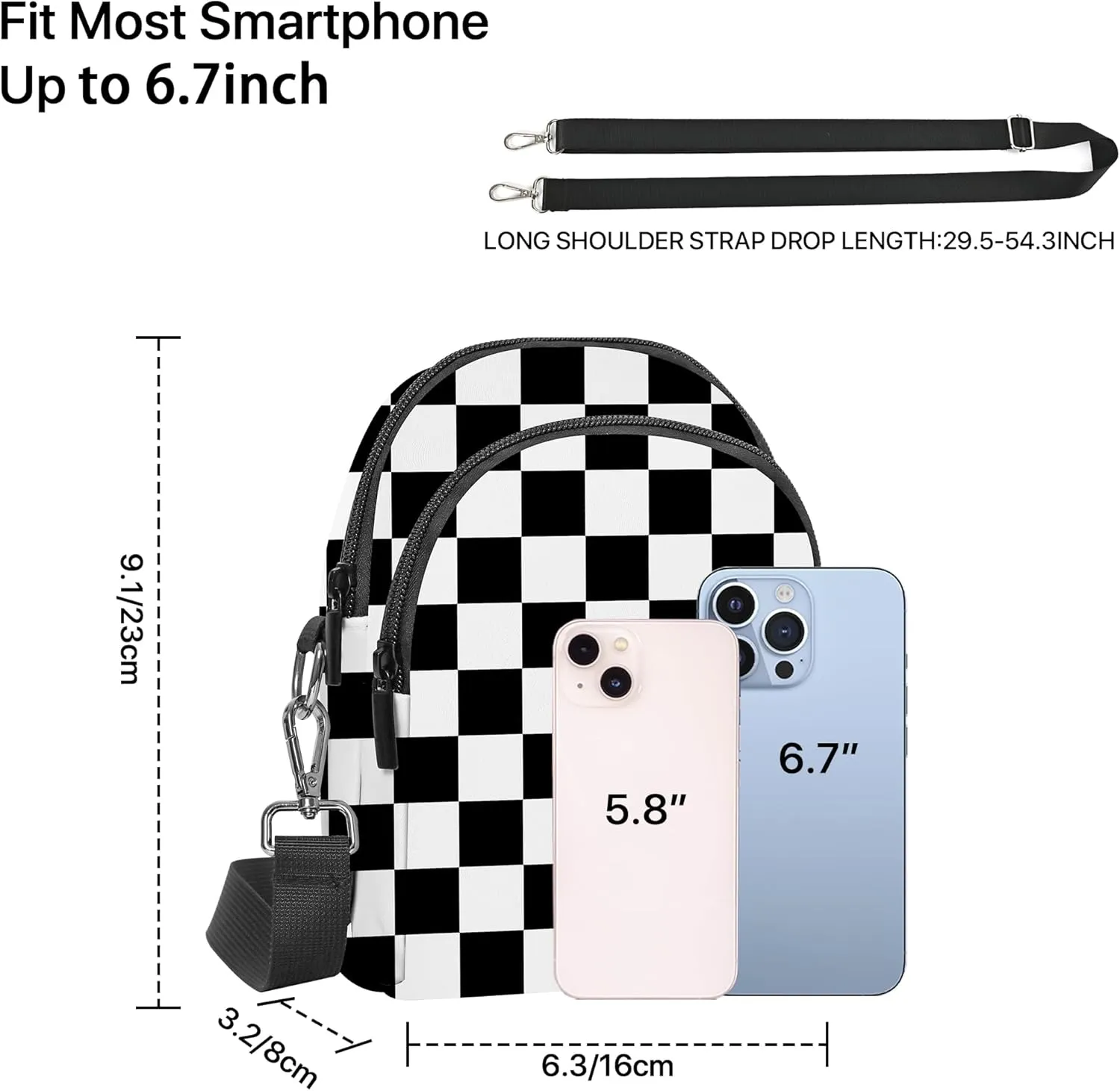 Yrebyou Small Crossbody Bags for Women Casual Cell Phone Purse Waterproof Over Shoulder Handbag with Card Slots