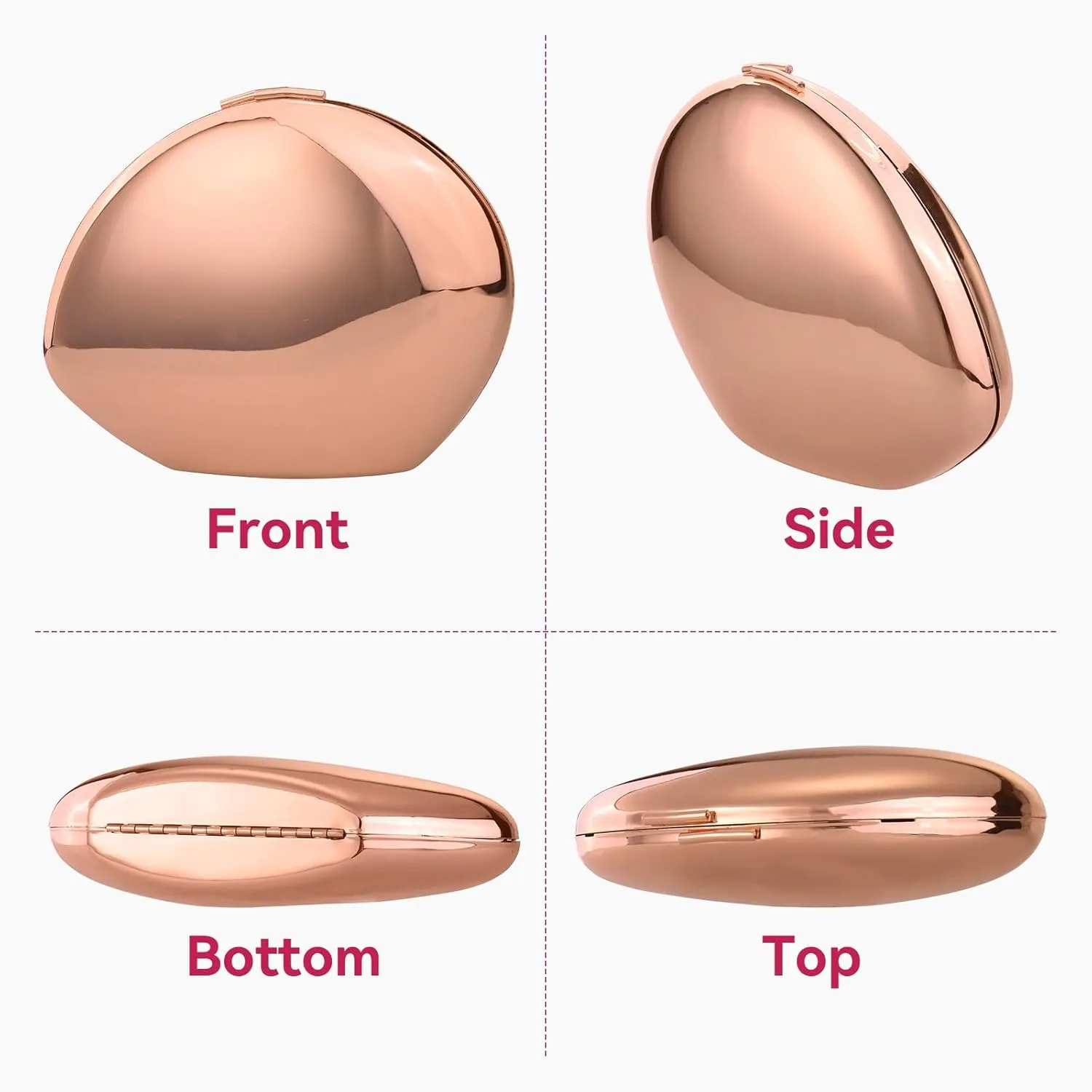 YYW Evening Clutch Purse for Women Metal Reflective Shoulder Bag Unique Handbag for Wedding Party Prom