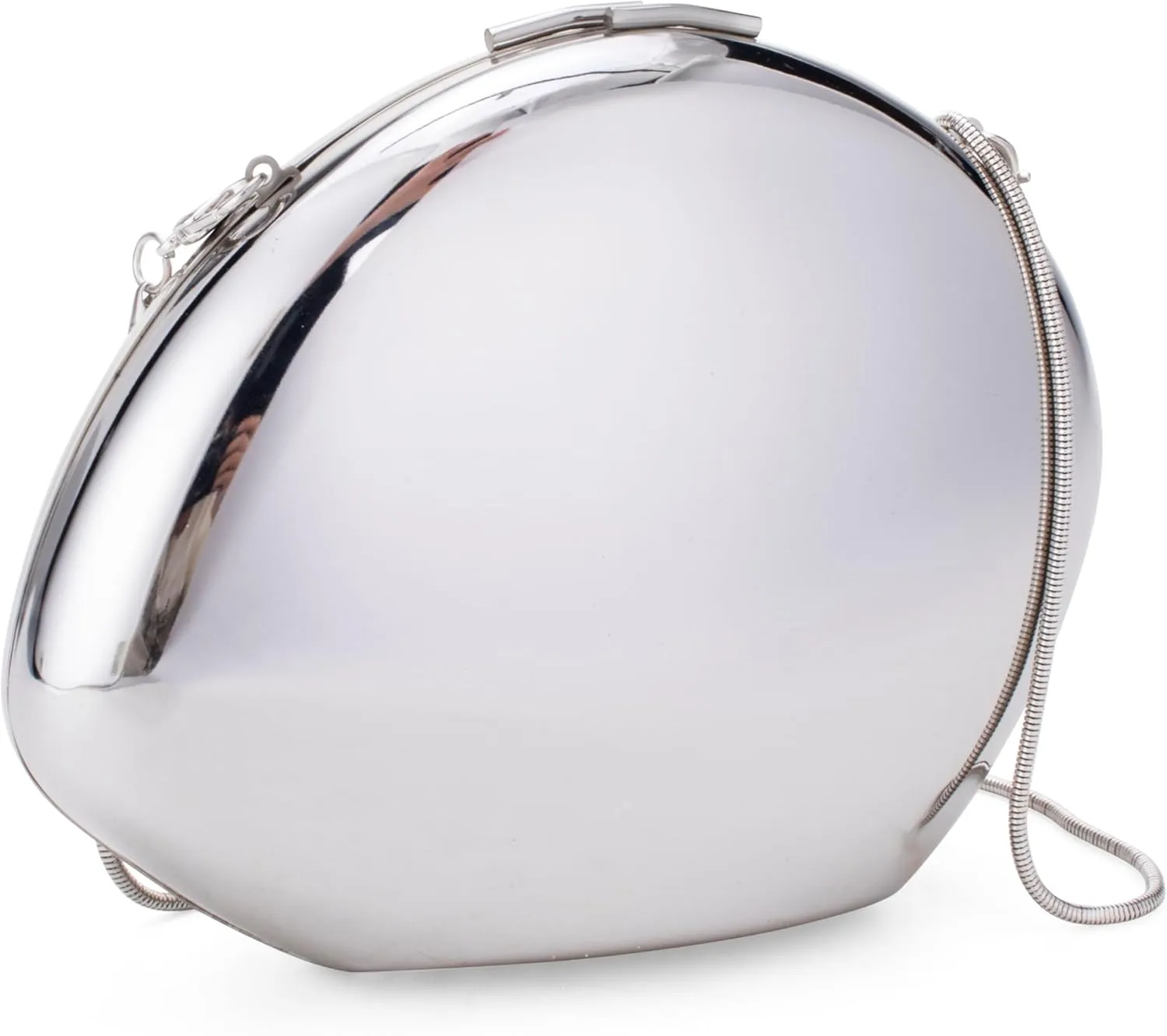 YYW Women Evening Handbag Metal Design Small Silver Clucth Purse Acrylic Shoulder Bag for Party Prom