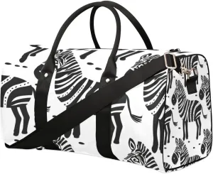 Zebra African Animal Travel Duffel bag for Men Women Weekender Overnight Bag Gym Bag Carry On Luggage Bags for Yoga Workout Sports