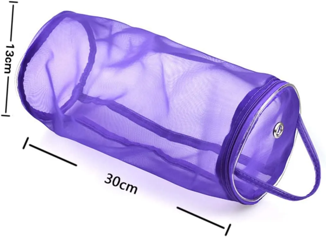 Zerodeko Travel Bag Travel Storage Bag Para Guardar Tote Organizer Empty Yarn Container Tote Bag with Zipper Purple Handbag Bracket Storage Box Portable Gauze Bag