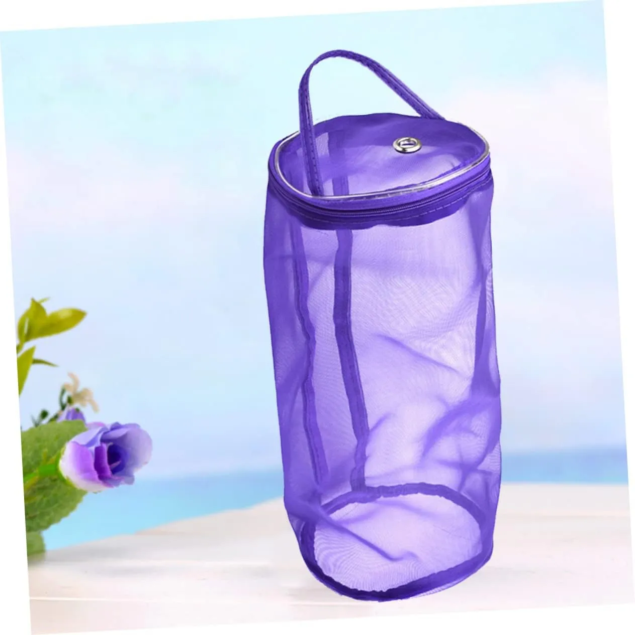 Zerodeko Travel Bag Travel Storage Bag Para Guardar Tote Organizer Empty Yarn Container Tote Bag with Zipper Purple Handbag Bracket Storage Box Portable Gauze Bag