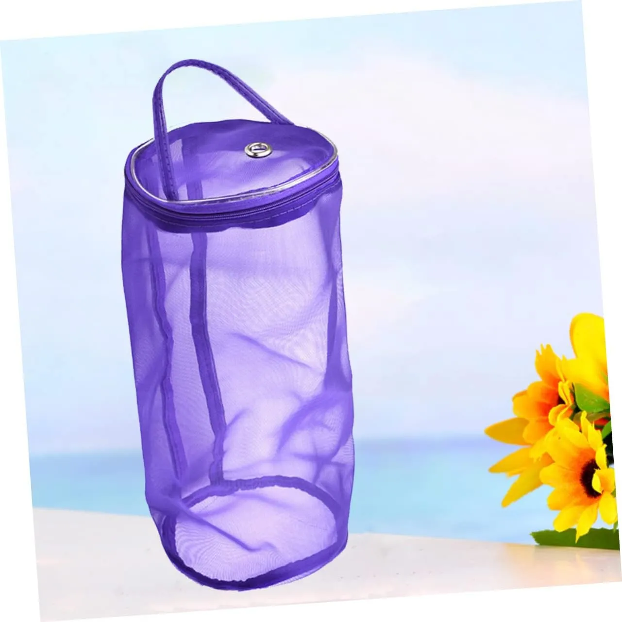 Zerodeko Travel Bag Travel Storage Bag Para Guardar Tote Organizer Empty Yarn Container Tote Bag with Zipper Purple Handbag Bracket Storage Box Portable Gauze Bag