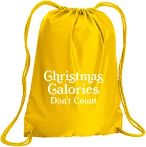 zerogravitee Christmas Calories Don't Count Cinch Pack in Bright Yellow - Large 17x20